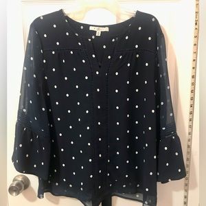 ⚓️ Navy & white polka dot blouse ⚓️
